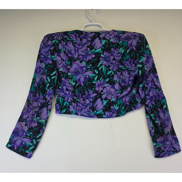 Vintage‎ Rampage Cropped Top Womens M Purple Button Floral Y2K Whimsigoth - Picture 1 of 16